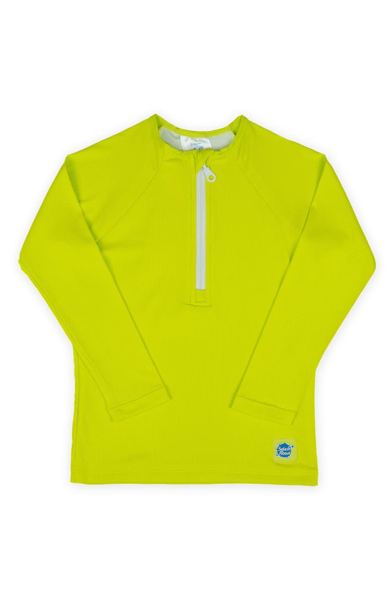 Splash About Kids Premium Long Sleeve Rashguard, Main, color, Lime