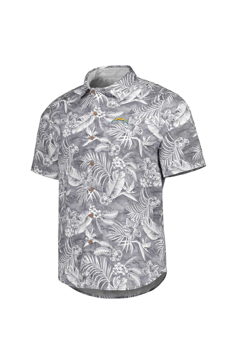 Tommy Bahama Men's Tommy Bahama Gray Los Angeles Chargers Aqua Lush Full-Button Shirt, Alternate, color,