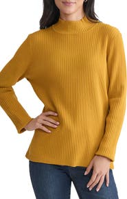 Jones New York Rib Mock Neck Sweater