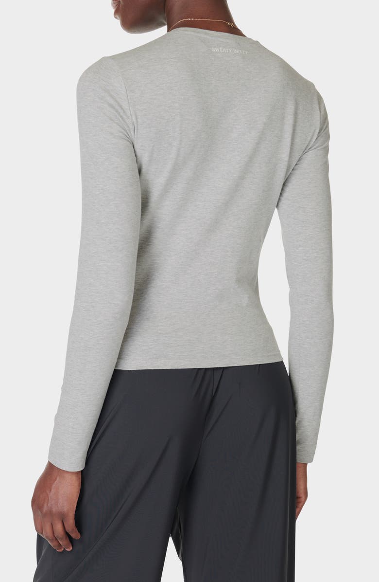 Sweaty Betty Essential Sculpt Long Sleeve T-Shirt, Alternate, color, Light Grey Marl