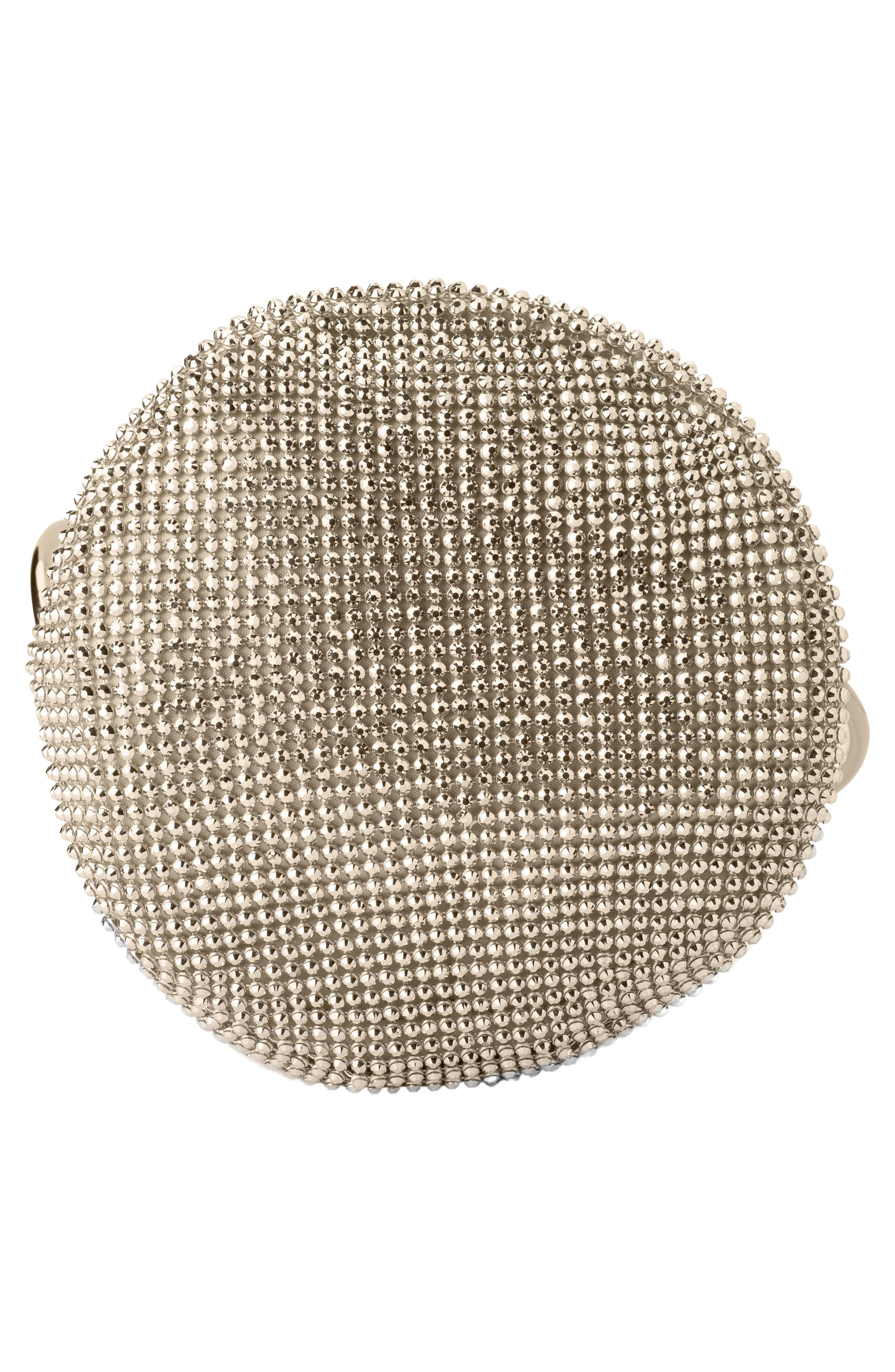 Olga Berg Ellie Crystal Mesh Bag, Alternate, color, Champagne