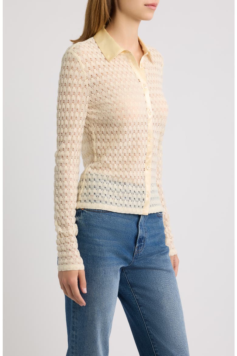 Bubble Stitch Shirt, Alternate, color, CREAM