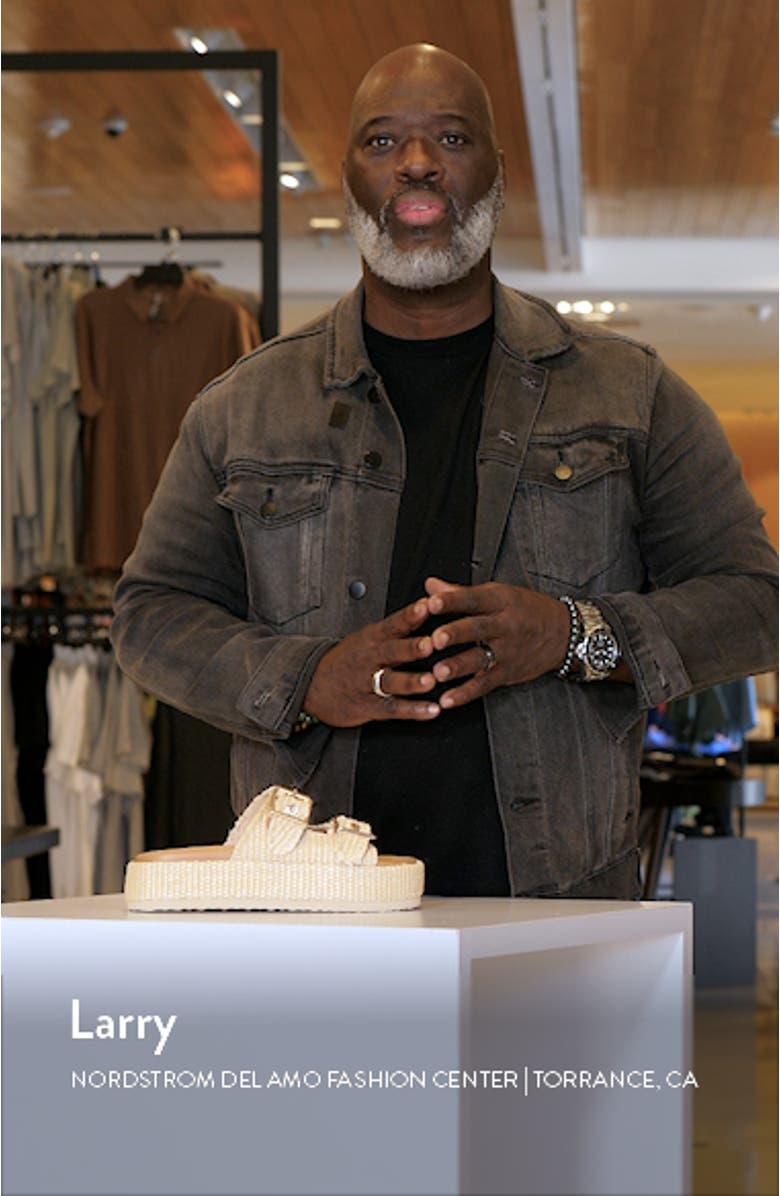 Karrigan Raffia Platform Slide Sandal, sales video thumbnail