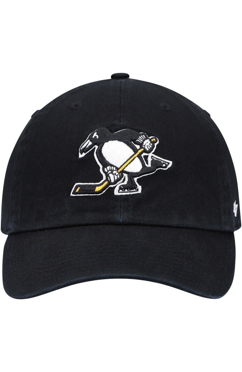 '47 Men's '47 Black Pittsburgh Penguins Logo Clean Up Adjustable Hat, Alternate, color, Black