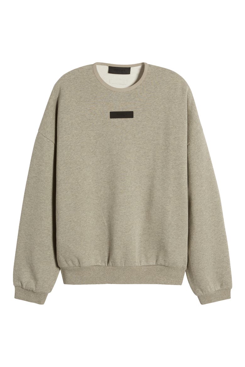 Crewneck Cotton Blend Sweatshirt, Alternate, color, DARK HEATHER OATMEAL