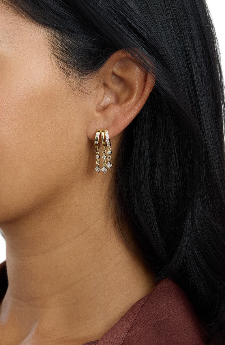 ATHRA LUXE The Starlight Chain Huggie Hoop Earrings, Alternate, color, Gold