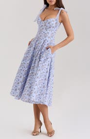 HOUSE OF CB Emely Paneled Dress with Tie Straps