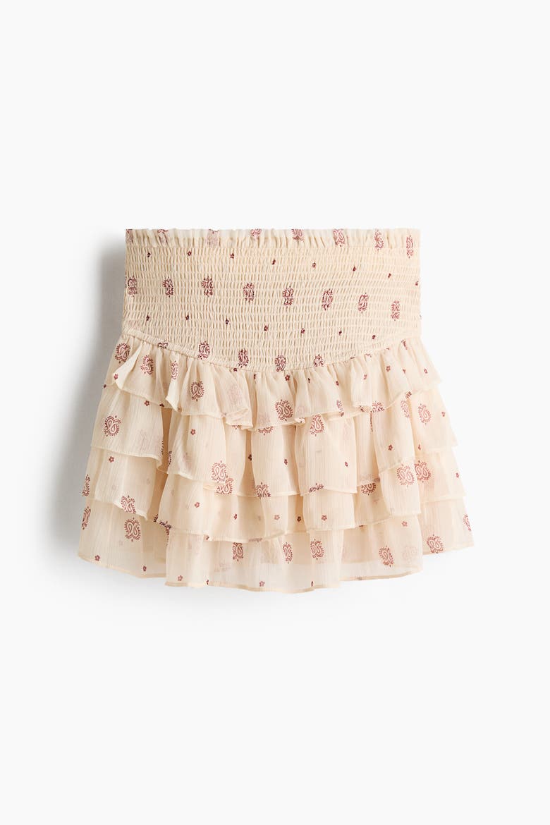 Tiered Chiffon Skirt, Main, color, Cream/paisley