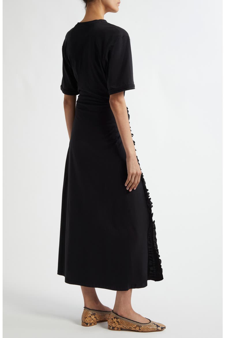 Lilia Organic Cotton Midi Dress, Alternate, color, NOIR