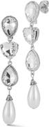 GLAZE JEWELRY Cubic Zirconia & Faux Pearl Link Drop Earrings