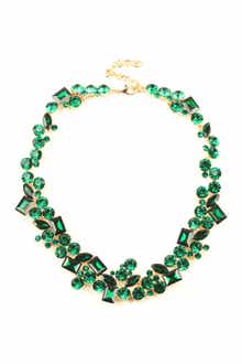 EYE CANDY LOS ANGELES Multi Shape Green Crystal Cluster Collar Necklace