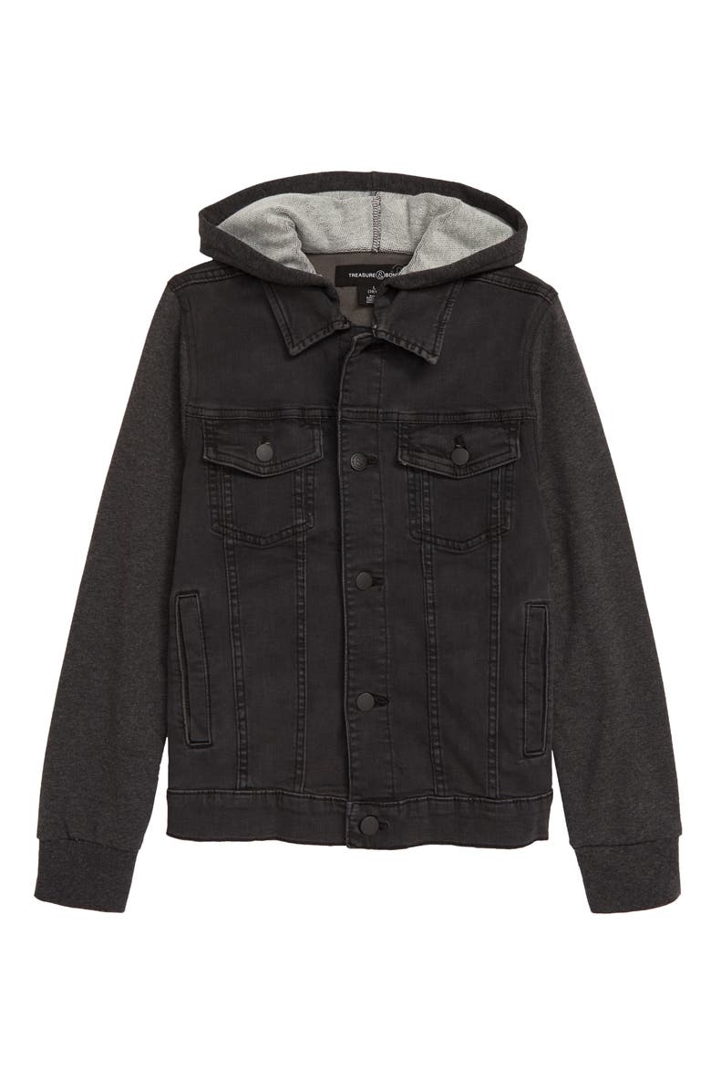 Treasure & Bond Kids' Denim & Knit Jacket, Main, color, 