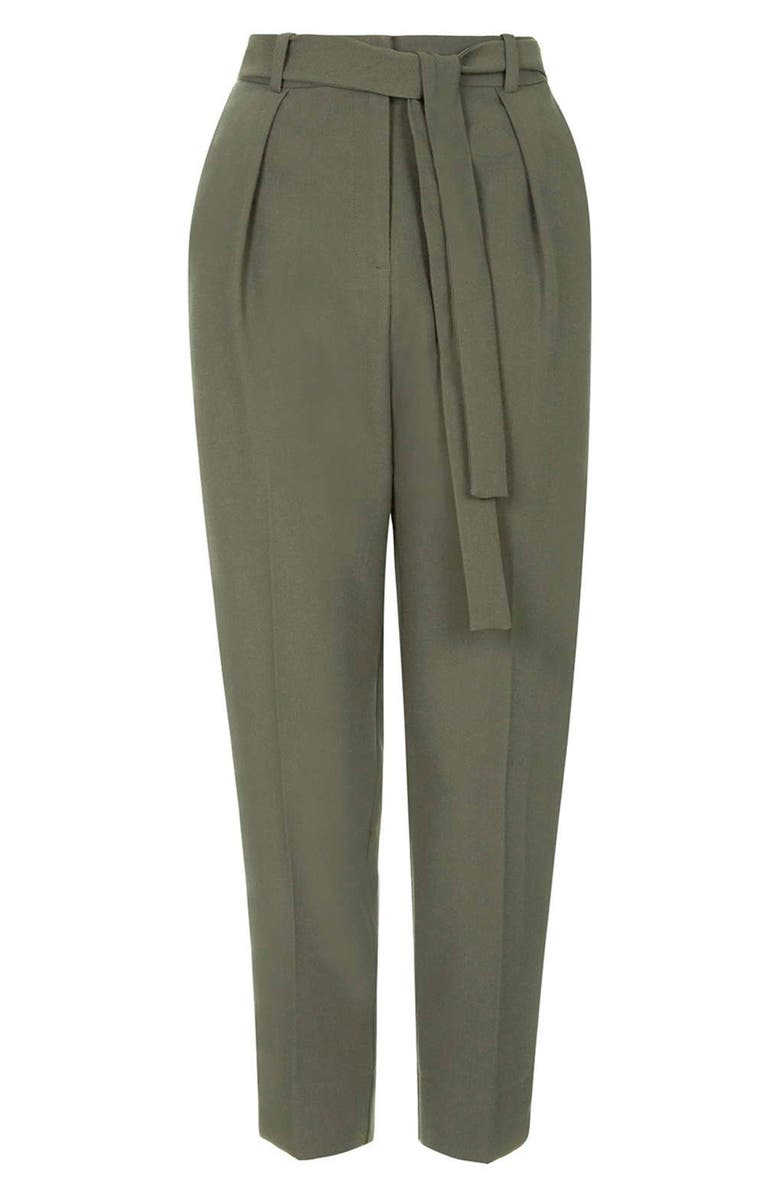 Topshop Crepe Peg Trousers, Alternate, color, 