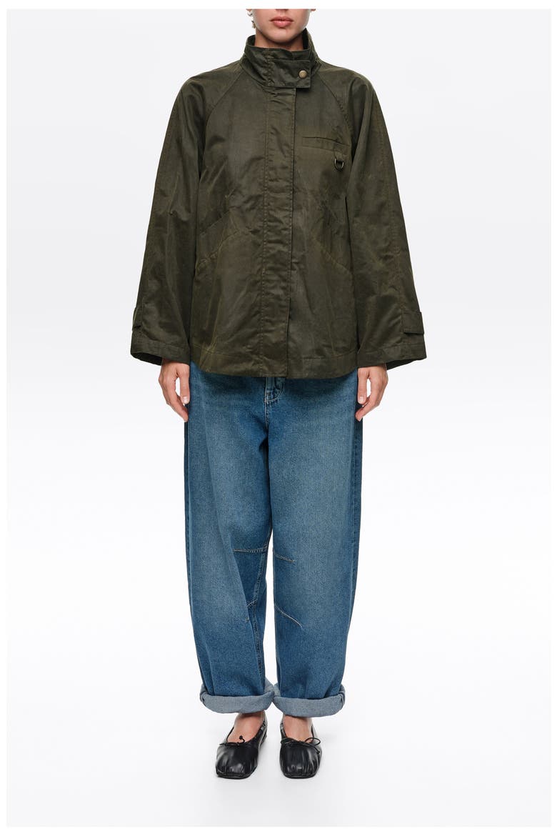 Waxed A-line Trench Coat, Main, color, KHAKI
