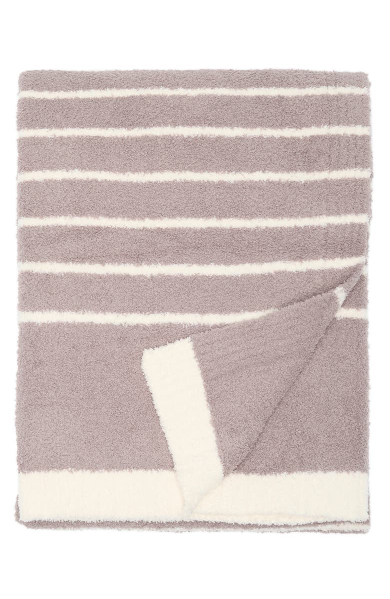 Barefoot Dreams<sup>®</sup> CozyChic<sup>®</sup> Horizontal Stripe Throw Blanket, Main, color, Beach Rock-Cream