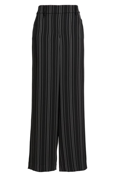 Stripe Pull-On Wide Leg Pants