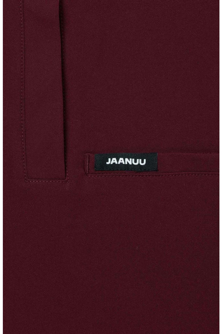 Savi Women's 1-Pocket Classic Banded Collar Scrub Top, Alternate, color, Burgundy