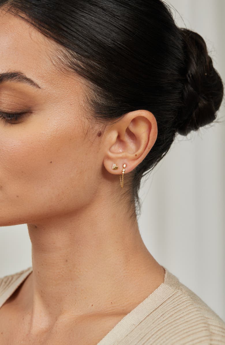 Bony Levy Monaco Diamond Bezel Chain Earrings, Alternate, color,