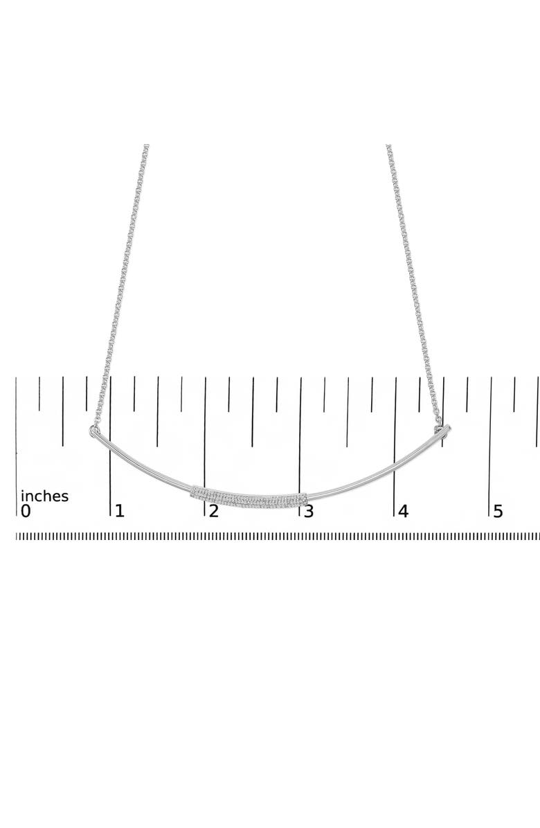 Haus of Brilliance .925 Sterling Silver 1/5 Cttw Diamond Curved Bar Diamond Necklace, Alternate, color, Silver