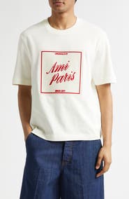 AMI PARIS Boxy Cotton Graphic T-Shirt
