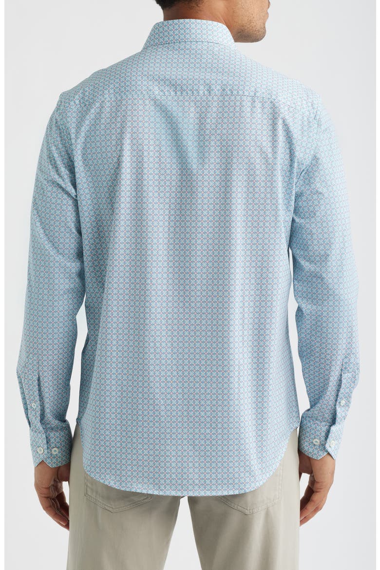 James OoohCotton® Geo Print Button-Up Shirt, Alternate, color, TEAL