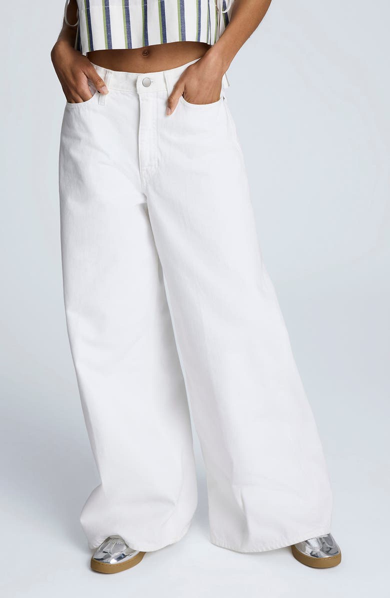 Kenneth Cole High Waist Wide Leg Jeans, Main, color, Pure White