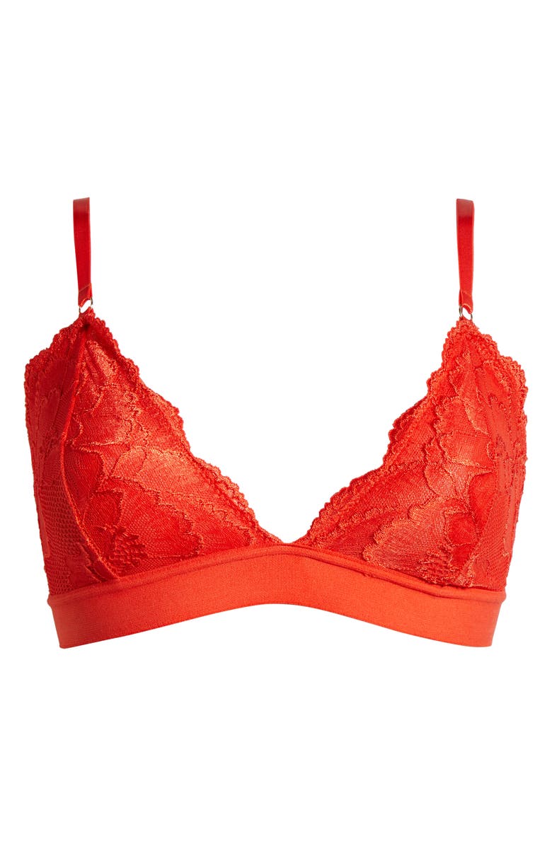 KILO BRAVA Triangle Lace Bralette, Alternate, color, Tigerlily