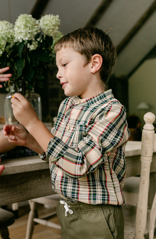 Little Paper Kids Arthur Long Sleeve Shirt In Neutral
