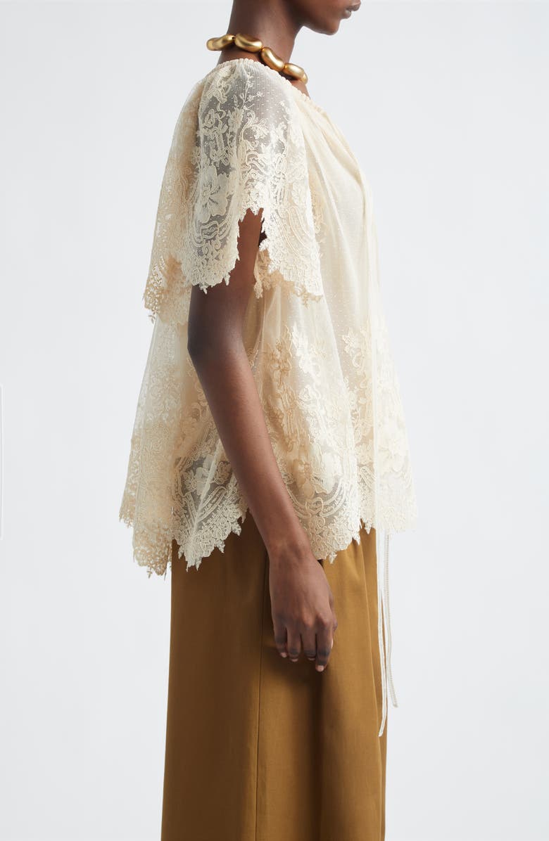 Zimmermann Luna Lace Flutter Top, Alternate, color, Cream