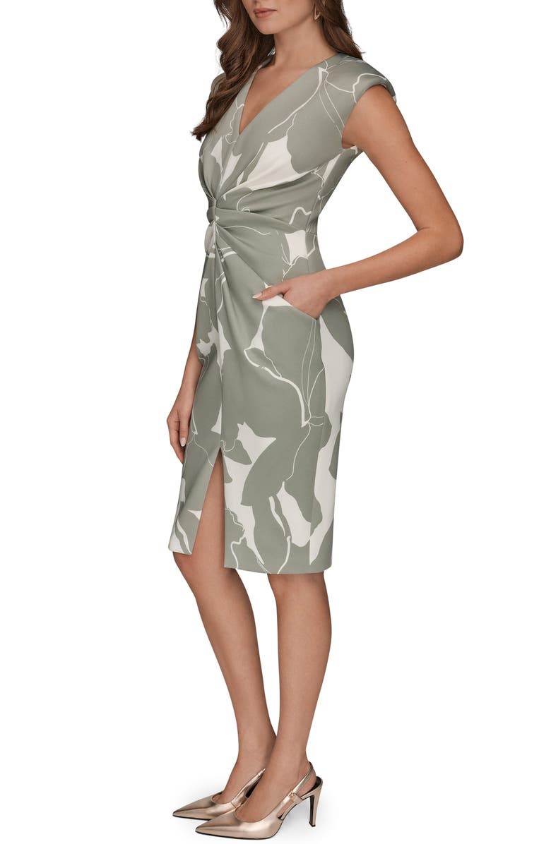 Donna Karan New York Gathered Sleeveless Sheath, Alternate, color, Weathered Sage