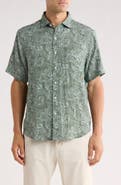 Tommy Bahama Fallen Leaves Tencel® Modal Blend Button-Down Shirt