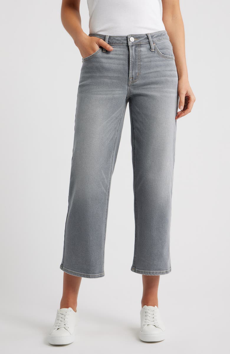 CITY BLUES Dover Crop Straight Leg Jeans, Main, color, Grey