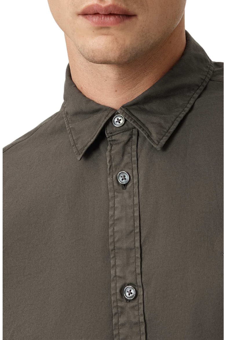 Hawthorne Solid Stretch Cotton Button-Up Shirt, Alternate, color, DEEP SAGE GREEN