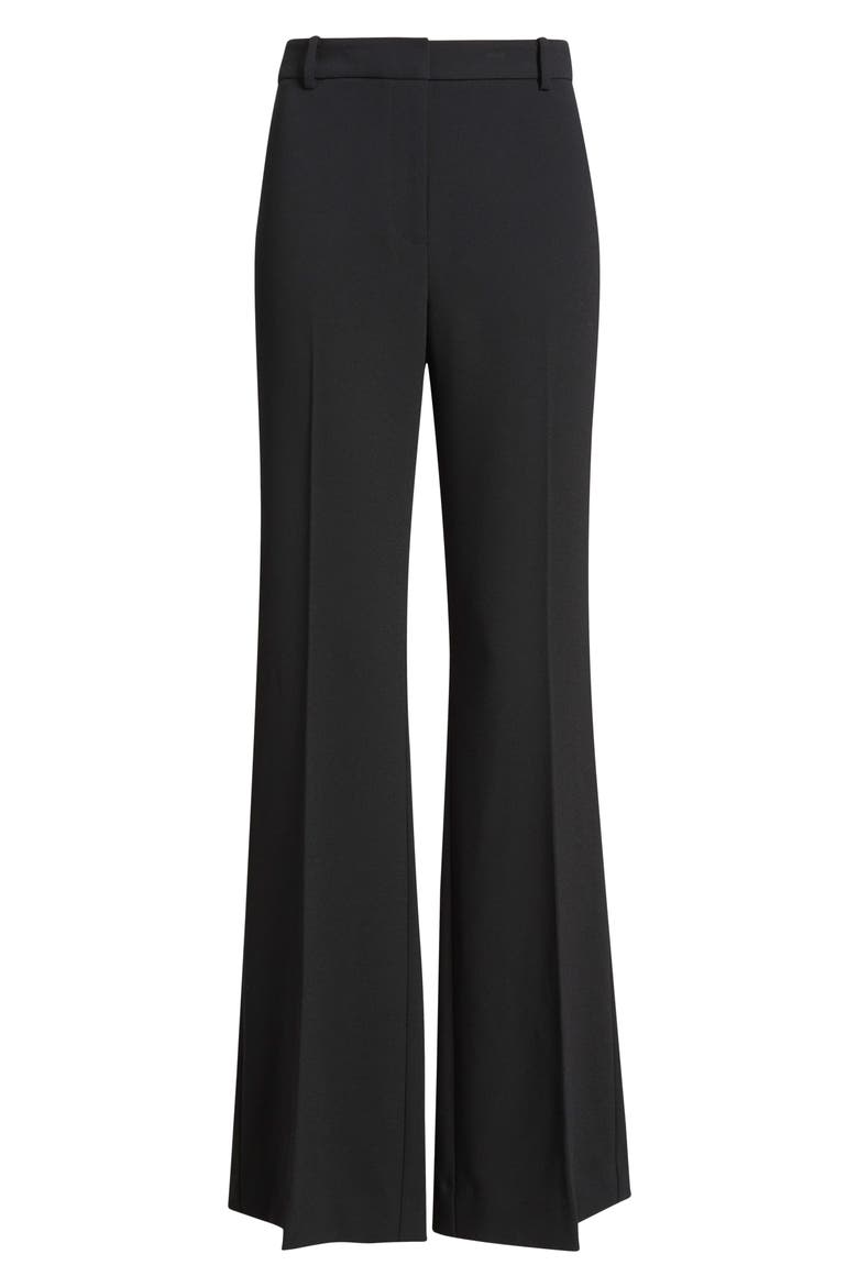 Cecilia Wide Leg Crepe Pants, Alternate, color, BLACK