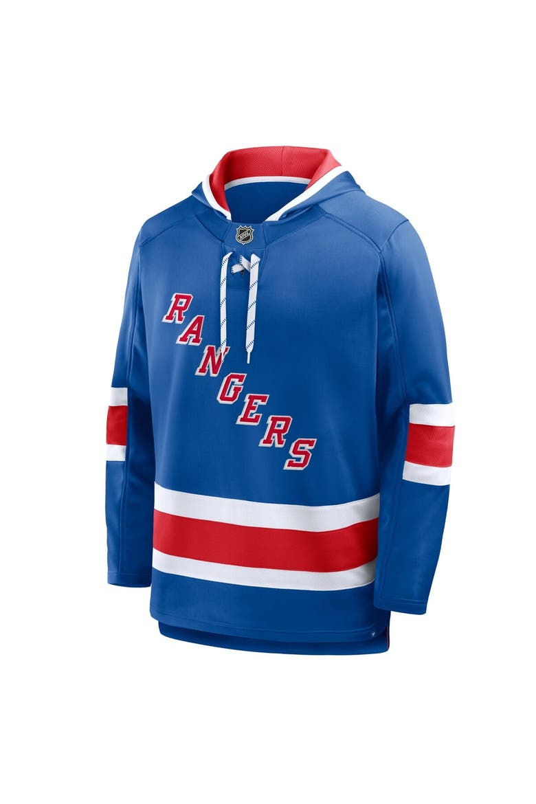 Men's Fanatics Blue New York Rangers Prime Time Fleece Hoodie, Alternate, color, Blue