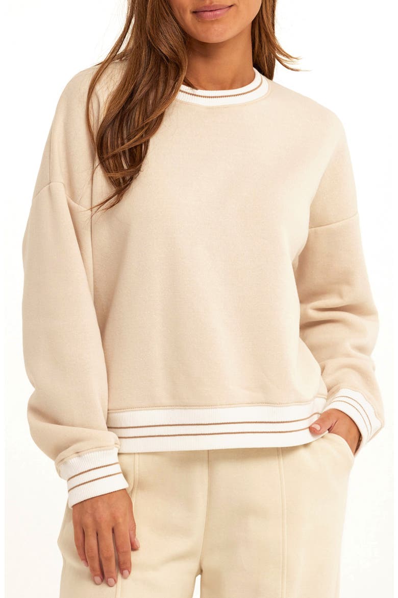 Triblend Fleece Sweatshirt, Main, color, TAPIOCA/ BALSA