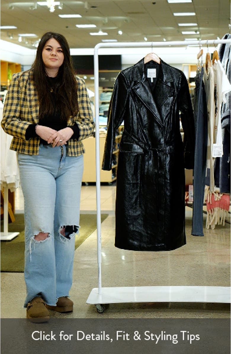 Faux Leather Belted Trench Coat, sales video thumbnail