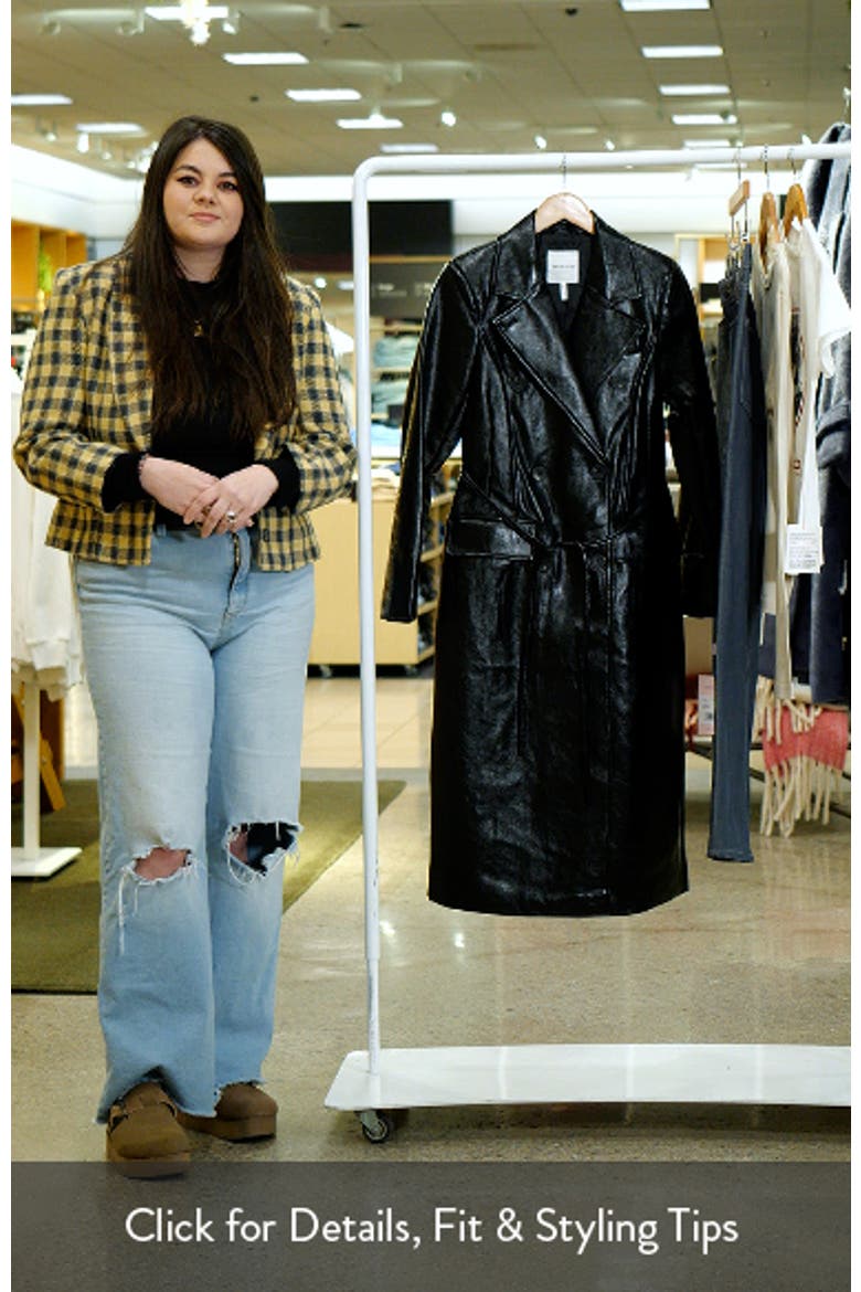 Faux Leather Belted Trench Coat video