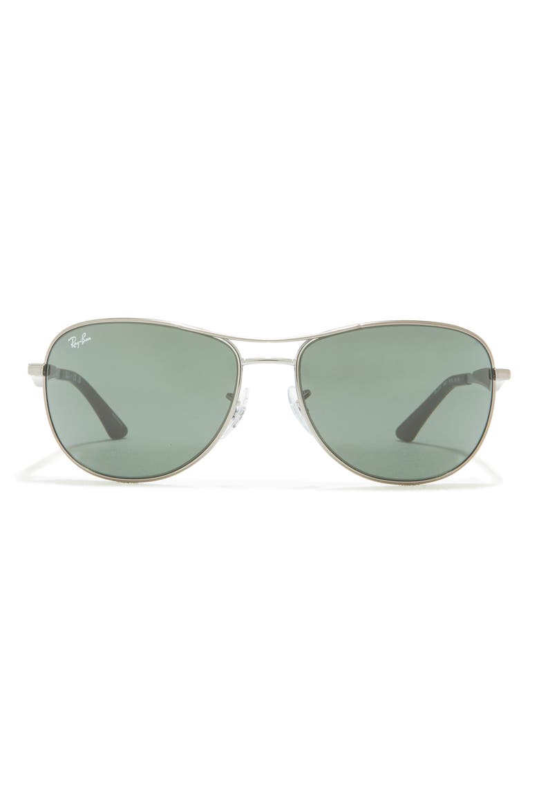 59mm Pilot Sunglasses, Main, color, GUNMETAL