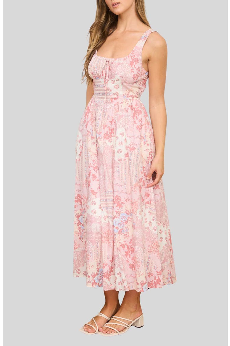 Milkmaid Print Sleeveless Maxi Dress, Alternate, color, PINK