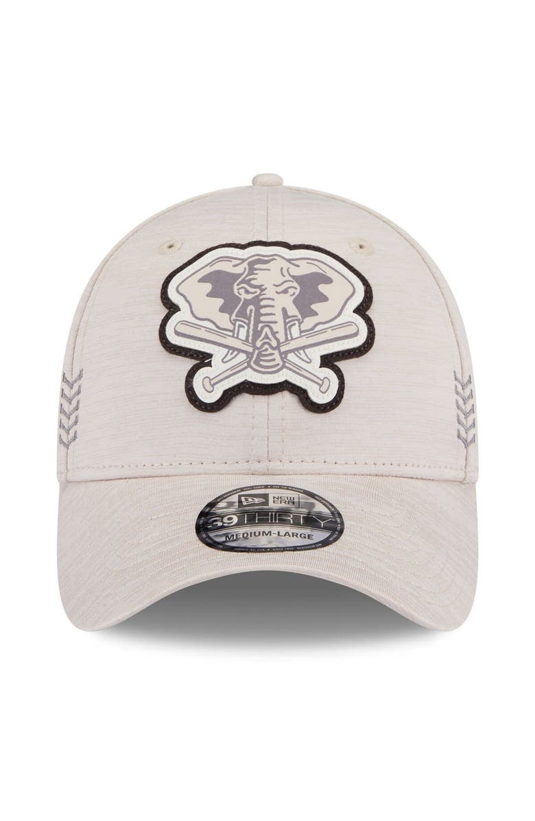 New Era Men's New Era Cream Athletics 2024 Clubhouse 39THIRTY Flex Fit Hat, Alternate, color, Cream