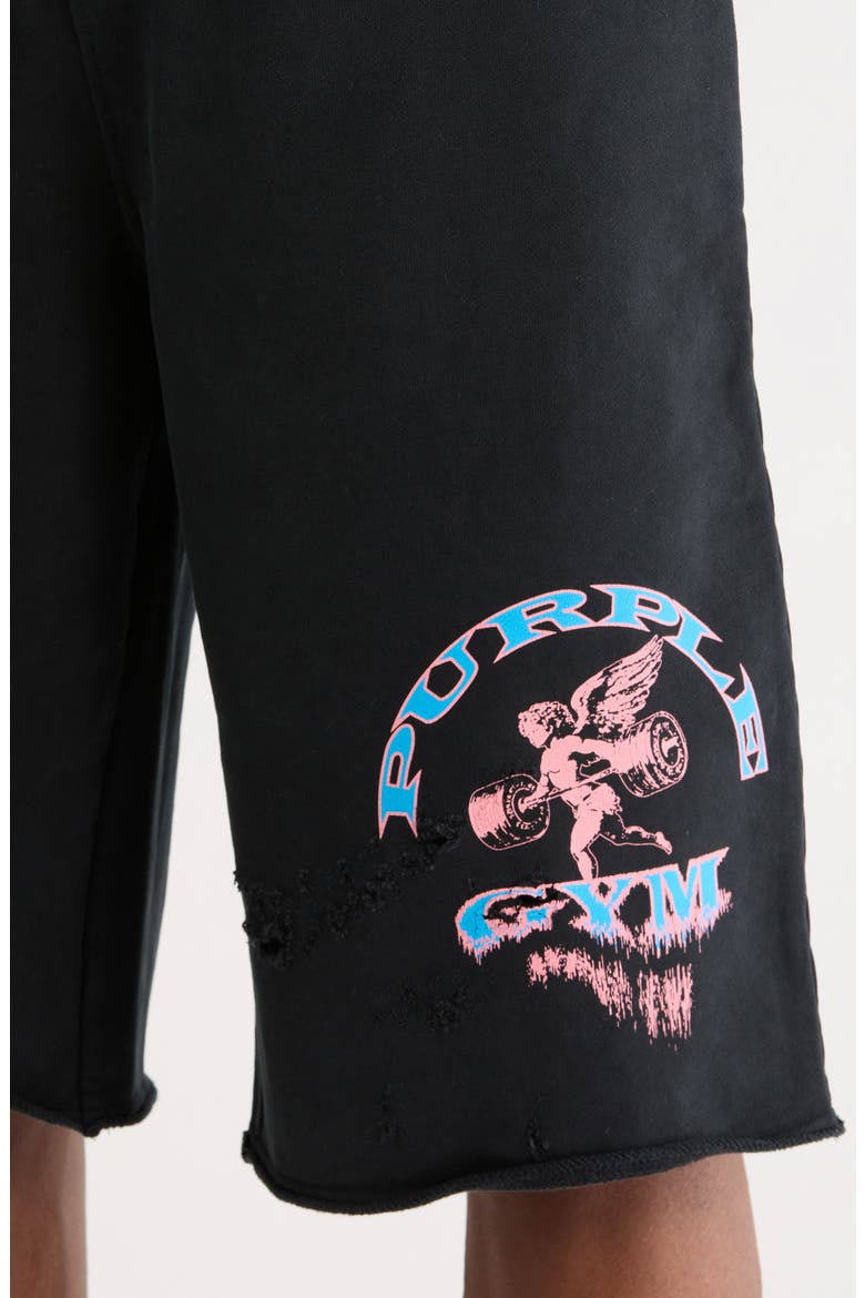 Logo Graphic Relaxed Fit Cotton Shorts, Alternate, color, BLACK