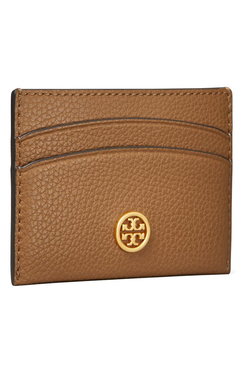 Tory Burch Robinson Pebble Leather Card Case, Alternate, color, 