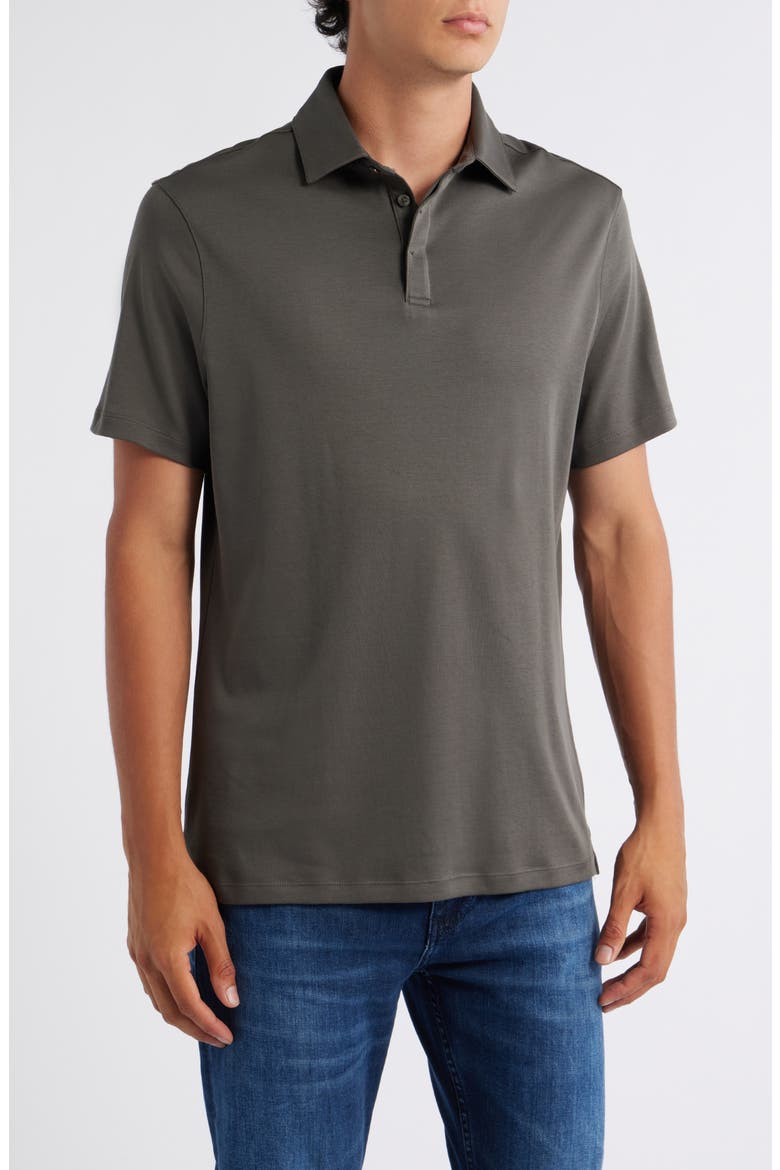 Georgia Solid Pima Cotton Polo, Main, color, BELUGA