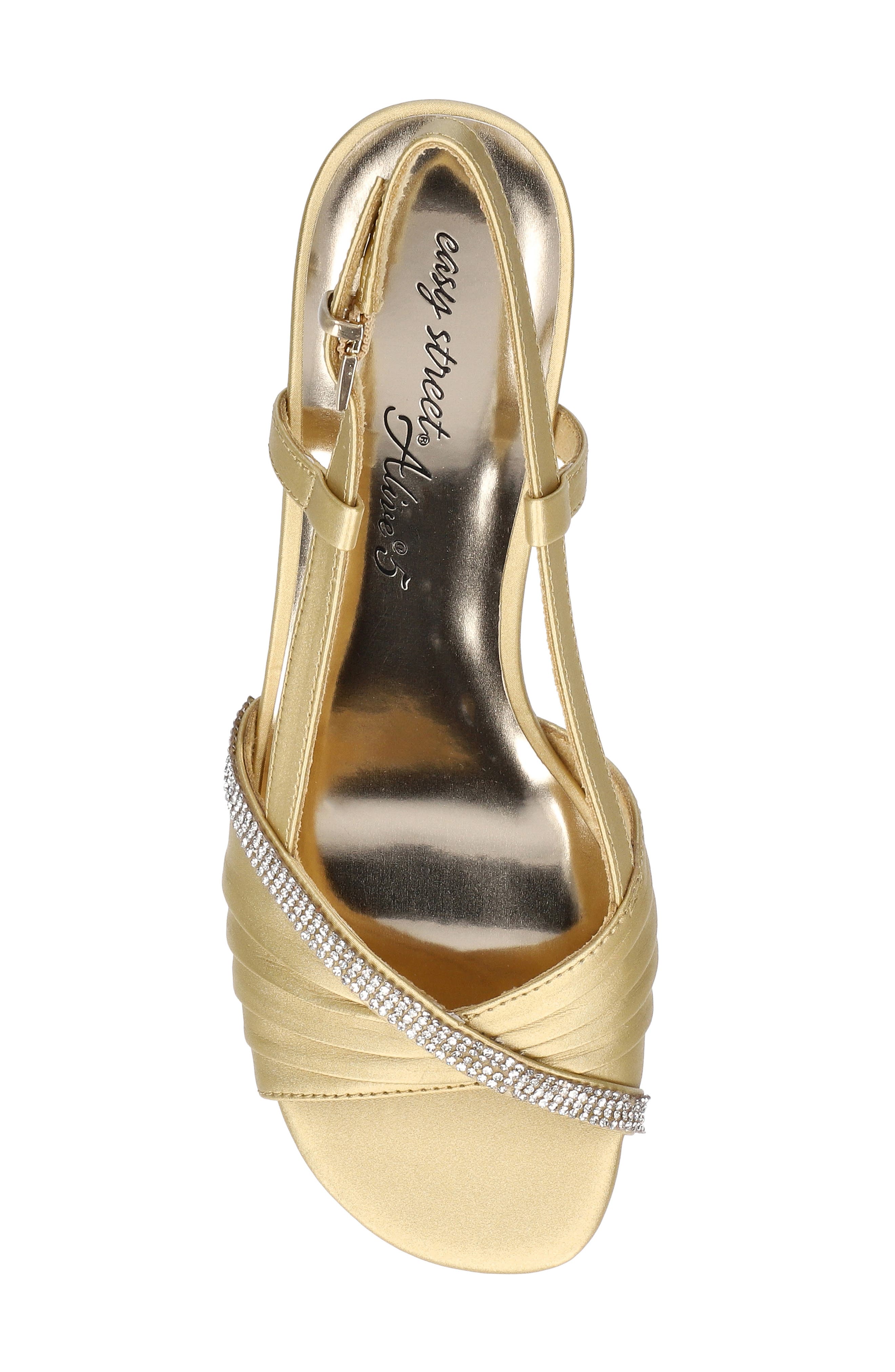 Delite Slingback Sandal, Alternate, color, GOLD SATIN-STONES