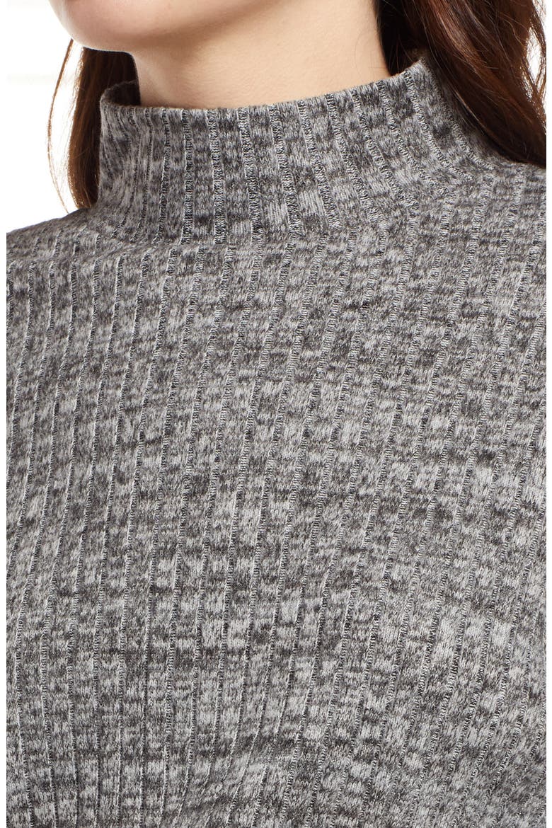 Ribbed Long Sleeve Sweater Dress, Alternate, color, CHARCOAL