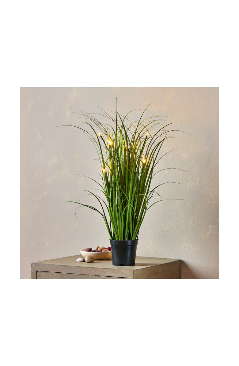 tag Potted Grass LED Lights Artificial Tree Summer Green Decor, Alternate, color, Green