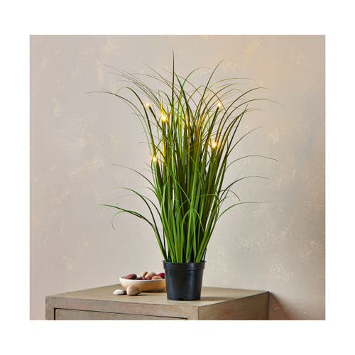 Tag Potted Grass Led Lights Artificial Tree Summer Green Decor In Green