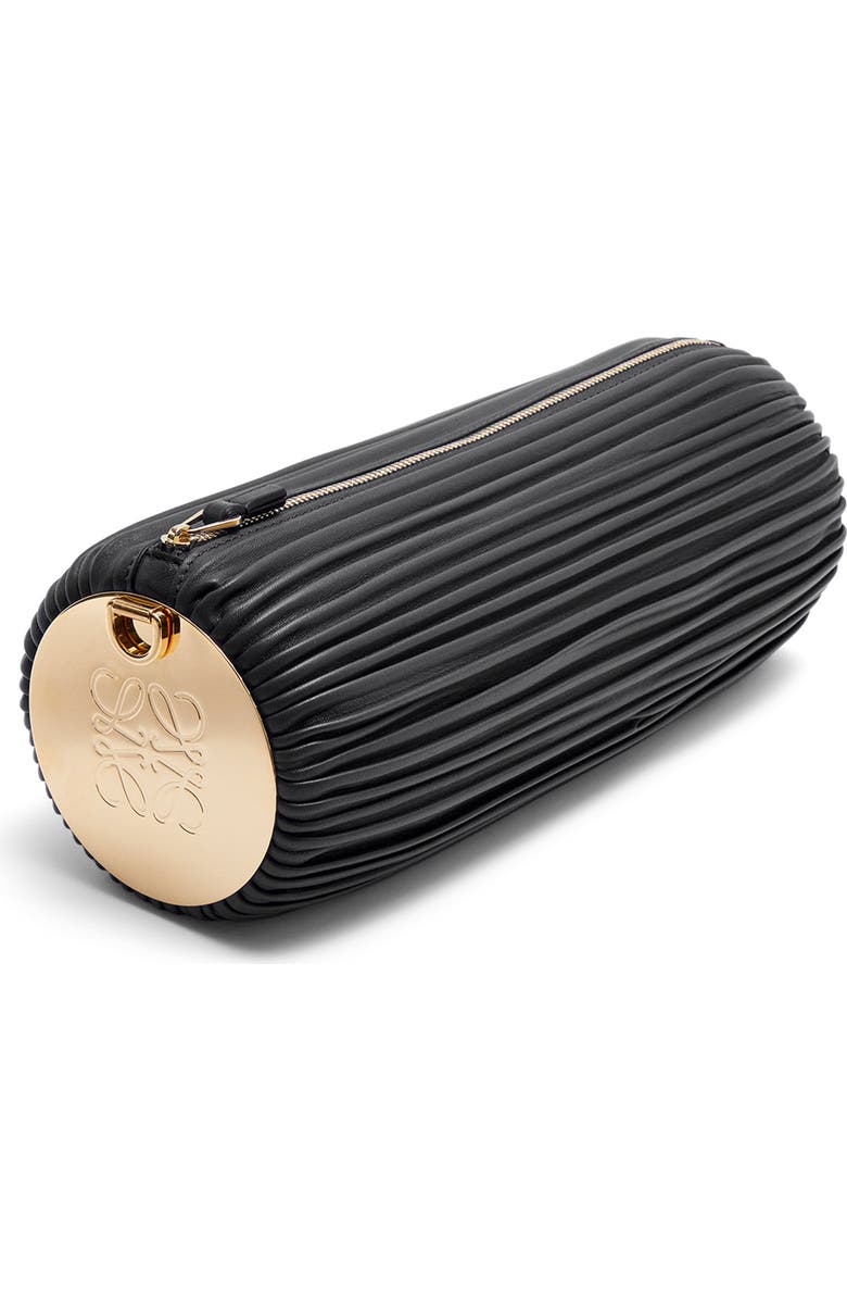 Loewe Pleated Leather Bracelet Pouch, Main, color,