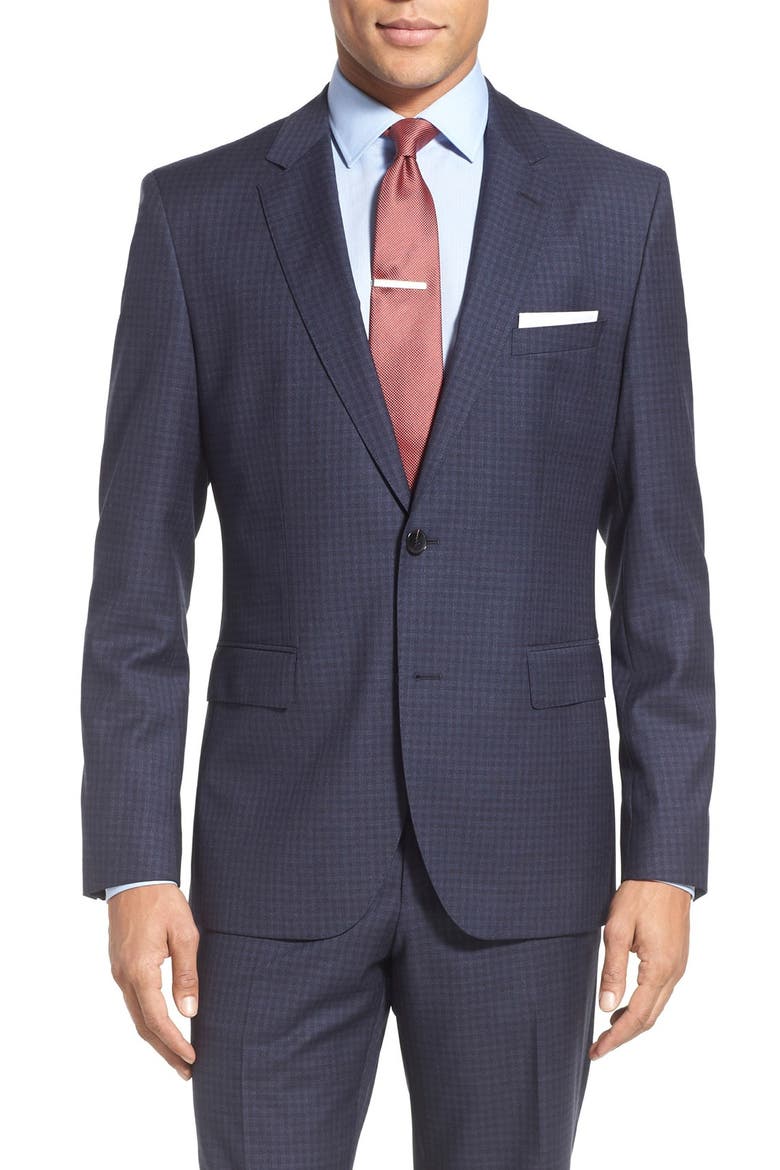 'Johnstons/Lenon' Trim Fit Check Wool Suit, Alternate, color, BLUE